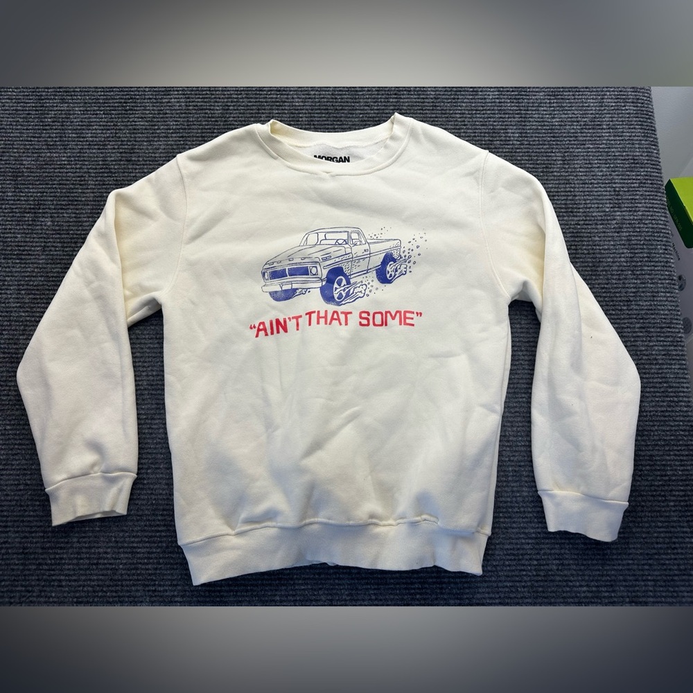 Morgan Wallen Cream 'Ain't That Some' Graphic Crewneck Sweatshirt like new!